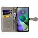 Чехол Embossed Cat and Dog для Motorola Moto G54 / G54 Power книжка кожа PU с визитницей серый - изображение 2