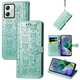 Чехол Embossed Cat and Dog для Motorola Moto G54 / G54 Power книжка кожа PU с визитницей мятный - изображение 1