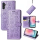 Чехол Embossed Cat and Dog для Samsung Galaxy A24 / A245 книжка кожа PU с визитницей фиолетовый - изображение 1