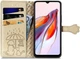 Чохол Embossed Cat and Dog для Xiaomi Redmi 12C книжка шкіра PU з візитницею золотистий - зображення 2