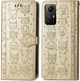 Чехол Embossed Cat and Dog для Xiaomi Redmi Note 12S книжка кожа PU с визитницей золотистый - изображение 5