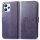 Чехол Clover для Xiaomi Redmi 12 книжка кожа PU с визитницей фиолетовый - изображение 4