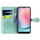 Чехол Embossed Cat and Dog для Samsung Galaxy A24 / A245 книжка кожа PU с визитницей мятный - изображение 2