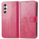 Чохол Clover для Samsung Galaxy M34 5G / M346 книжка шкіра PU з візитницею малиновий - зображення 4