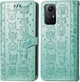 Чехол Embossed Cat and Dog для Xiaomi Redmi Note 12S книжка кожа PU с визитницей мятный - изображение 5