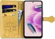 Чехол Embossed Cat and Dog для Xiaomi Redmi Note 12S книжка кожа PU с визитницей желтый - изображение 3