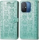 Чохол Embossed Cat and Dog для Xiaomi Redmi 12C книжка шкіра PU з візитницею м'ятний - зображення 4