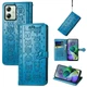 Чохол Embossed Cat and Dog для Motorola Moto G54 / G54 Power книжка шкіра PU з візитницею блакитний - зображення 1