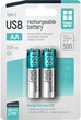 Аккумуляторная батарея ColorWay AA USB-С 2220 мАЧ 1.5В (Li-Polymer) (2pc.) (CW-UBAA-10) - изображение 1