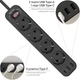 Мережевий фільтр-подовжувач RZTK Power Strip 4+2 USB-A (QC 3.0)+USB-С (PD20W) Black - зображення 4