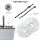 Комплект для прибирання RZTK Spin Mop (швабра і відро з віджимом) + 1 додаткова змінна насадка - зображення 14