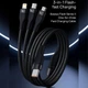 Прочный дата кабель Baseus Flash Series 2 USB to MicroUSB-Lightning-Type-C 66W (1.2m) (CASS04000) Black - изображение 5