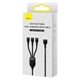Прочный дата кабель Baseus Flash Series 2 USB to MicroUSB-Lightning-Type-C 66W (1.2m) (CASS04000) Black - изображение 6