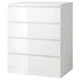 Комод MALM Ikea (Ікея) Колір Білий глянець, 504.240.54 - изображение 1