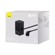 Сітчастий зарядний пристрій Baseus PowerCombo Digital PowerStrip 2AC+1U+1C+Retractable-C 65W з 1.5m Power cord EU Black (PSLR000301) - зображення 5