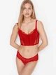 Корсет Victoria's Secret Unlined Lace-Up Corset Top мереживний M червоний - зображення 4