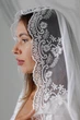 Накидка палантин венчальный Family Tradition шифон с кружевом 105х120 см белый Венчание - изображение 7