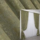 Комплект готовых штор VR-Textil Жаккард Sultan YL № 1213ш Оливковый 150х270 см 2 шт (33-0039) - изображение 1