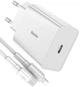 Мережевий зарядний пристрій Baseus Speed Mini QC Single PD3.0 18W Type-C 3A + Кабель 18W Type-C to Lightning 1м Білий - зображення 1