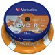 Диск DVD-R 4.7GB 16x 25pcs Verbatim Wide Inkjet Printable ID Brand Spindle - изображение 1