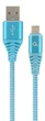 Кабель USB2.0-microUSB 2м Cablexpert, 2.1А, преміум, блакитний (CC-USB2B-AMmBM-2M-VW) - изображение 1
