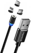 Кабель USB-MultiType 1м ColorWay Type-C/Lighting/MicroUSB, 2.4А, Magnetic, чорний (CW-CBUU020-BK) - изображение 1