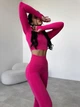 Спортивный женский костюм Hot для фитнеса и йоги (рашгард + леггинсы) c двойным Push Up V-пояс M Розовый (MA030000M) - изображение 5