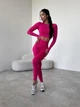Спортивный женский костюм Hot для фитнеса и йоги (рашгард + леггинсы) c двойным Push Up V-пояс XS-S Розовый (MA030000S) - изображение 5