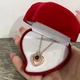 Кулон на цепочке "Двойное сердце с признанием в любви на 100 языках" золотистый с цирконами в бархатной сувенирной коробочке (13577) - изображение 2