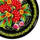 Тарілка декоративна Петриківський розпис 20 см з дерева КАЛИНА на темному Український сувенір - зображення 7