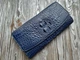 Жіночий гаманець зі шкіри крокодила PC-745-Blue - изображение 4
