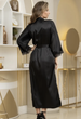Длинный шелковый халат Mia-Amore 3949 2XL/3XL Черный - изображение 4