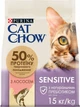 Сухой корм для кошек Purina Cat Chow Sensitive с лососем 15 кг (7613035394902) - изображение 1