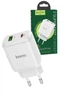 Зарядний пристрій Hoco 20W Quick Charge 1xType-C/1xUSB для iPad|iPhone|Samsung|Xiaomi|Huawei white - зображення 1