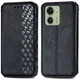 Чехол Deexe Rhombus Wallet для Motorola Edge 40 - Black - изображение 1