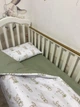 Комплект постельного белья в кроватку 120х60 см Оливковый + зайчики - изображение 1
