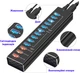 USB-хаб Dynamode 13 портов USB 3.0 – 10xUSB3.0 передача данных + 3x2.4А для зарядки, БП 3А/12В, металл (DM-UH-P1013) - изображение 3