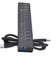 USB-хаб Dynamode 13 портов USB 3.0 – 10xUSB3.0 передача данных + 3x2.4А для зарядки, БП 3А/12В, металл (DM-UH-P1013) - изображение 5