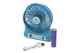 Вентилятор настільний акумуляторний 18650 USB діаметр 10см Portable Fan Mini Блакитний - зображення 2