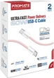 Кабель Promate EcoLine-CC200 USB-C to USB-C 60W Power Delivery 2 м Pink (ecoline-cc200.pink) - изображение 7