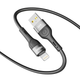 Кабель для зарядки и обмена данными USB YOKI YK-EX11 EXTRA Series USB/Lightning 12W (2.4A/5V) 1.2m Black - изображение 4