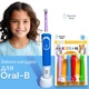 Oral b Braun Kids насадки для электрической детской зубной щетки на зубную щетку орал би браун Dental Man EB 10 сменные разноцветные мягкая щетина универсальные насадка детская мягкая набор 4 шт для зубов десен и межзубных промежутков на орал б - изображение 2