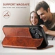 Чехол-книжка Suteni Magsafe Leather Case для Apple iPhone 15 Brown - изображение 8