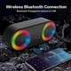 Бездротова портативна Bluetooth колонка акустика з LED підсвічуванням BKK K215 |BT5.2, TWS, AUX/TF/USB/FM, 2*5W| Чорний - зображення 2