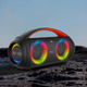 Портативная беспроводная колонка Bluetooth акустика с LED подсветкой BKK B63 Waterproof BoomBox IPX5 |BT5.3, TWS, AUX/TF/USB/FM, 2x30W | Черный - изображение 10