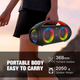 Портативная беспроводная колонка Bluetooth акустика с LED подсветкой BKK B63 Waterproof BoomBox IPX5 |BT5.3, TWS, AUX/TF/USB/FM, 2x30W | Черный - изображение 13