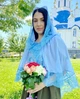 Накидка-палантин для храма Family Tradition шифон с кружевом 50 см, голубой Подснежник - изображение 2