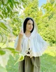 Накидка-палантин для храма Family Tradition шифон с кружевом молочный Молоко с пенкой - изображение 1