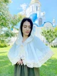 Накидка-палантин для храма Family Tradition шифон с кружевом молочный Молоко с пенкой - изображение 2