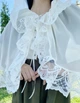 Накидка палантин для храма Family Tradition шифон с кружевом 50 см айвори Грёзы - изображение 6